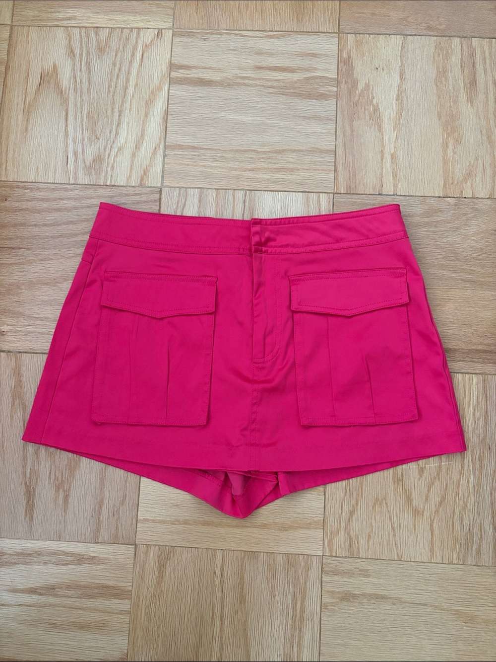 High-Rise Pink Women's satin mini Skort